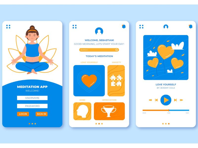 App de meditação atuando no controle da ansiedade