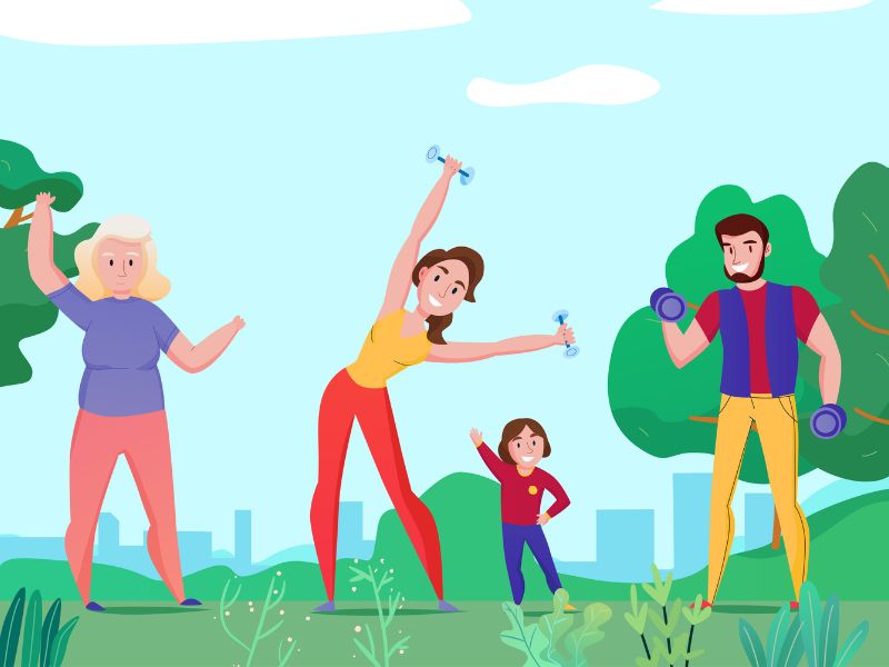 família-parque-exercicio-simples-atividade-fisica-natureza